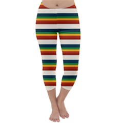 Rainbow Stripes Capri Winter Leggings  by tmsartbazaar