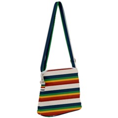 Rainbow Stripes Zipper Messenger Bag by tmsartbazaar