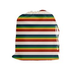 Rainbow Stripes Drawstring Pouch (xl) by tmsartbazaar