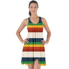 Rainbow Stripes Show Some Back Chiffon Dress by tmsartbazaar