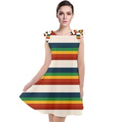 Rainbow Stripes Tie Up Tunic Dress by tmsartbazaar