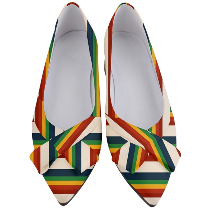 Rainbow Stripes Women s Bow Heels