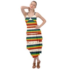 Rainbow Stripes Layered Bottom Dress by tmsartbazaar