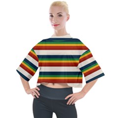 Rainbow Stripes Mock Neck Tee by tmsartbazaar