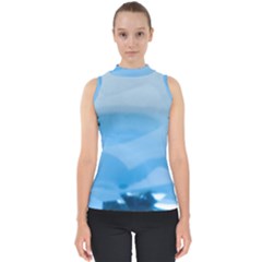 Aquamarine Mock Neck Shell Top by Janetaudreywilson