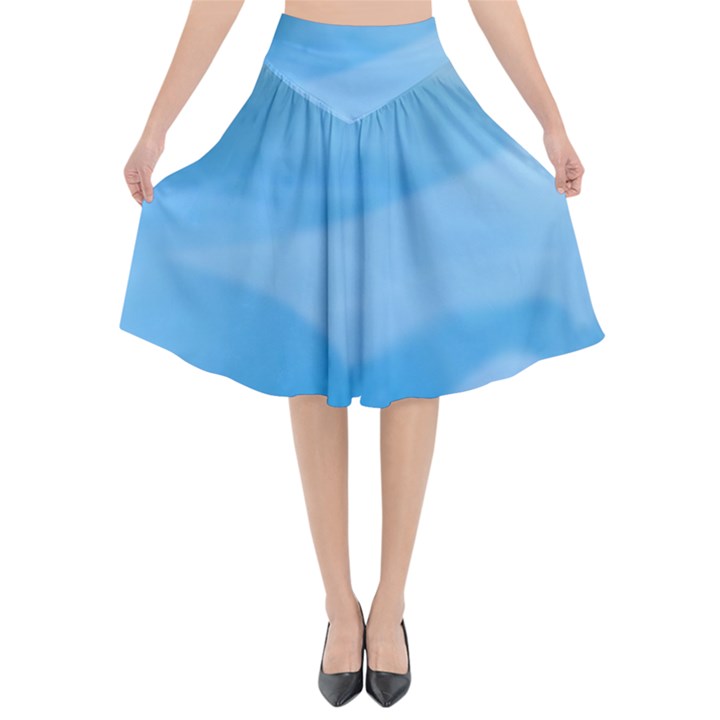 Aquamarine Flared Midi Skirt