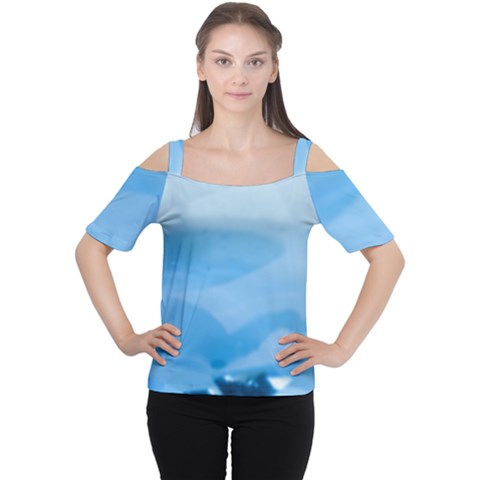 Aquamarine Cutout Shoulder Tee by Janetaudreywilson