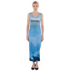 Aquamarine Fitted Maxi Dress by Janetaudreywilson