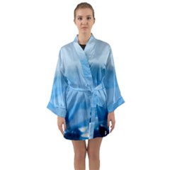 Aquamarine Long Sleeve Satin Kimono by Janetaudreywilson