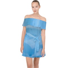 Aquamarine Off Shoulder Chiffon Dress by Janetaudreywilson