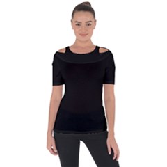 Rich Ebony Shoulder Cut Out Short Sleeve Top by Janetaudreywilson