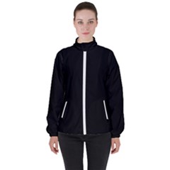 Rich Ebony Women s High Neck Windbreaker by Janetaudreywilson