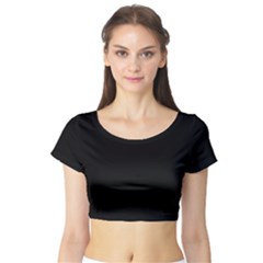 Rich Ebony Short Sleeve Crop Top by Janetaudreywilson