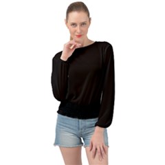 Rich Ebony Banded Bottom Chiffon Top by Janetaudreywilson