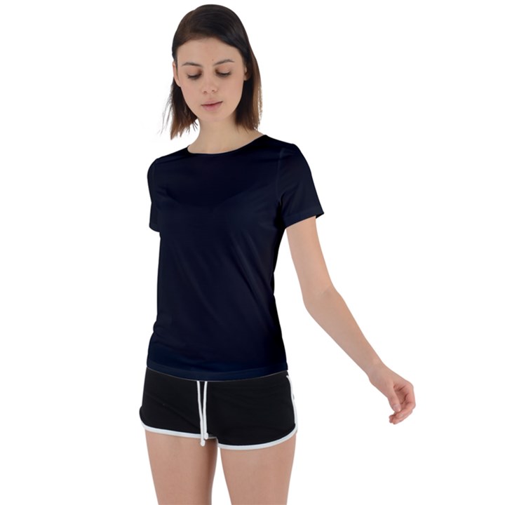 Rich Ebony Back Circle Cutout Sports Tee