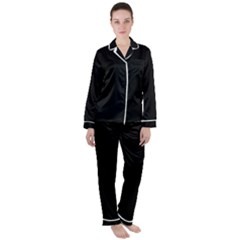 Rich Ebony Satin Long Sleeve Pyjamas Set by Janetaudreywilson