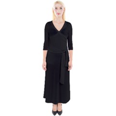 Rich Ebony Quarter Sleeve Wrap Maxi Dress by Janetaudreywilson