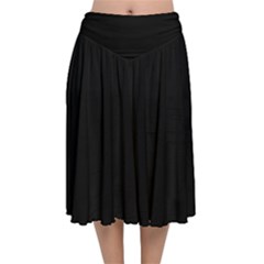 Rich Ebony Velvet Flared Midi Skirt by Janetaudreywilson