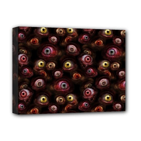 Zombie Eyes Pattern Deluxe Canvas 16  X 12  (stretched)  by SpinnyChairDesigns