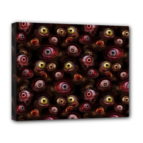 Zombie Eyes Pattern Deluxe Canvas 20  X 16  (stretched) by SpinnyChairDesigns