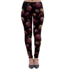 Zombie Eyes Pattern Lightweight Velour Leggings by SpinnyChairDesigns