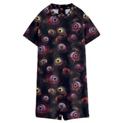 Zombie Eyes Pattern Kids  Boyleg Half Suit Swimwear