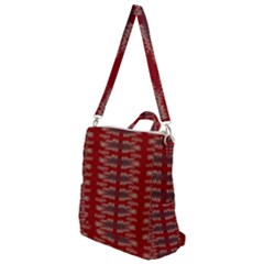 Red Grey Ikat Pattern Crossbody Backpack