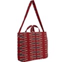 Red Grey Ikat Pattern Square Shoulder Tote Bag View2