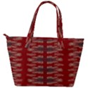 Red Grey Ikat Pattern Back Pocket Shoulder Bag  View2