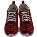 Red Grey Ikat Pattern Mens Athletic Shoes View1