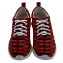 Red Grey Ikat Pattern Athletic Shoes View1