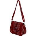 Red Grey Ikat Pattern Saddle Handbag View2