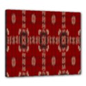 Red Grey Ikat Pattern Canvas 24  x 20  (Stretched) View1