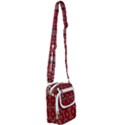 Red Grey Ikat Pattern Shoulder Strap Belt Bag View1