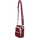 Red Grey Ikat Pattern Shoulder Strap Belt Bag View2