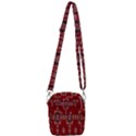 Red Grey Ikat Pattern Shoulder Strap Belt Bag View3