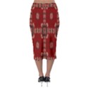 Red Grey Ikat Pattern Midi Pencil Skirt View2