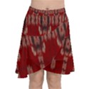 Red Grey Ikat Pattern Chiffon Wrap Front Skirt View1