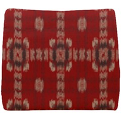 Red Grey Ikat Pattern Seat Cushion by SpinnyChairDesigns