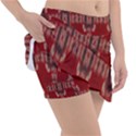 Red Grey Ikat Pattern Tennis Skorts View3