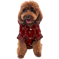 Red Grey Ikat Pattern Dog Coat by SpinnyChairDesigns