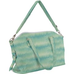 Light Green Turquoise Ikat Pattern Canvas Crossbody Bag by SpinnyChairDesigns