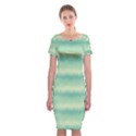 Light Green Turquoise Ikat Pattern Classic Short Sleeve Midi Dress View1