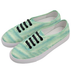 Light Green Turquoise Ikat Pattern Women s Classic Low Top Sneakers by SpinnyChairDesigns