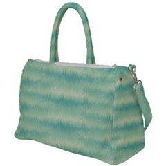 Light Green Turquoise Ikat Pattern Duffel Travel Bag by SpinnyChairDesigns