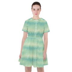 Light Green Turquoise Ikat Pattern Sailor Dress by SpinnyChairDesigns