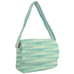 Light Green Turquoise Ikat Pattern Courier Bag by SpinnyChairDesigns