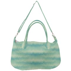 Light Green Turquoise Ikat Pattern Removal Strap Handbag by SpinnyChairDesigns