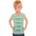 Light Green Turquoise Ikat Pattern Kids  Sport Tank Top View1