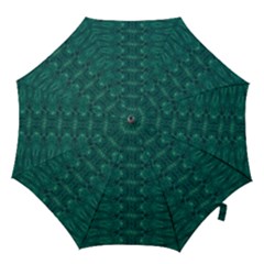 Teal Ikat Pattern Hook Handle Umbrellas (large) by SpinnyChairDesigns